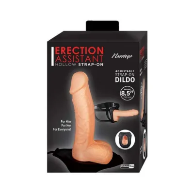 Erection Assistant Hollow Strap on 8 5 In White