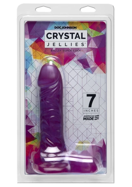 Crystal Jellies 7 Inch Ballsy Supercock - Pink