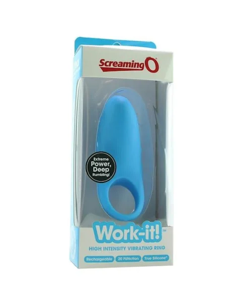 Work-it! Vibrating Cock Ring - Blue