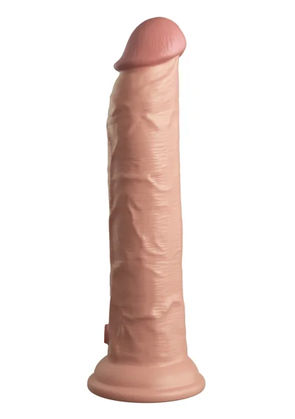 King Cock Elite 9 Inch Dual Density Vibrating Cock Flesh Brown — image 9 of 25