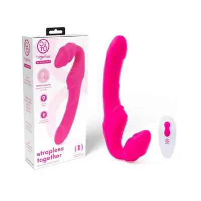 Women s Lingerie Together Strapless Remote Control Vibrator Pink
