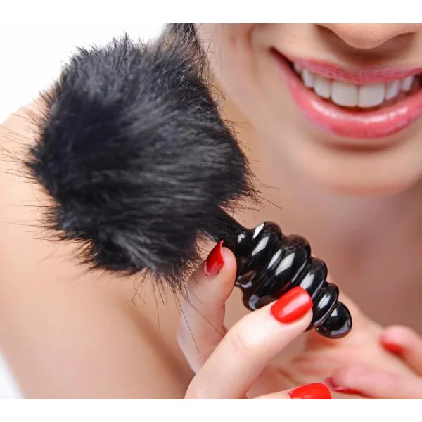 Tailz Bunny Faux Fur Tail Plug Black