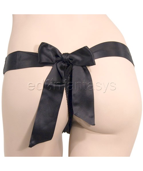 Silk thong with satin bow