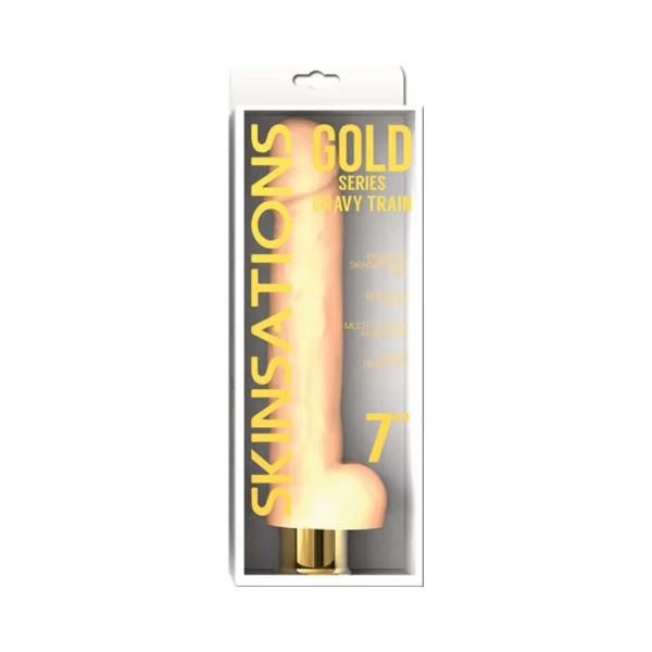 Skinsations Gold Series Gravy Train 7in Vibrating Dildo Multi Function