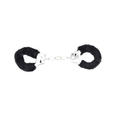 Bound to Play Heavy Duty Furry Handcuffs Black
