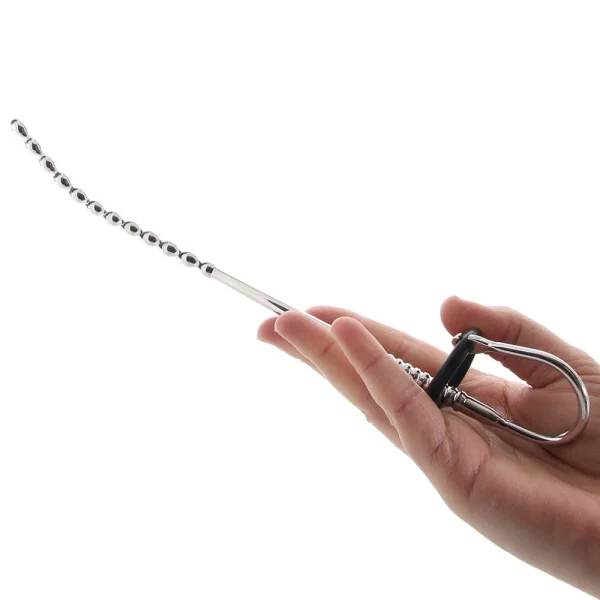 Ouch! Beaded 7mm Steel Urethral Sounding Plug & Ring