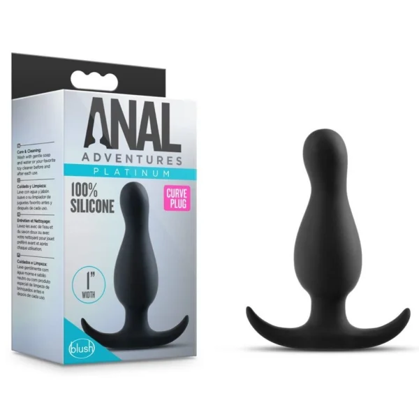 Blush Anal Adventures Platinum Black Curve Plug — image 5 of 5