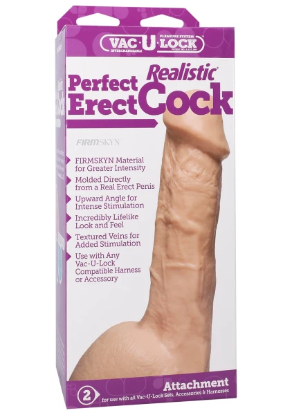 Doc Johnson Vac-U-Lock 7" Realistic Perfect Erect Cock