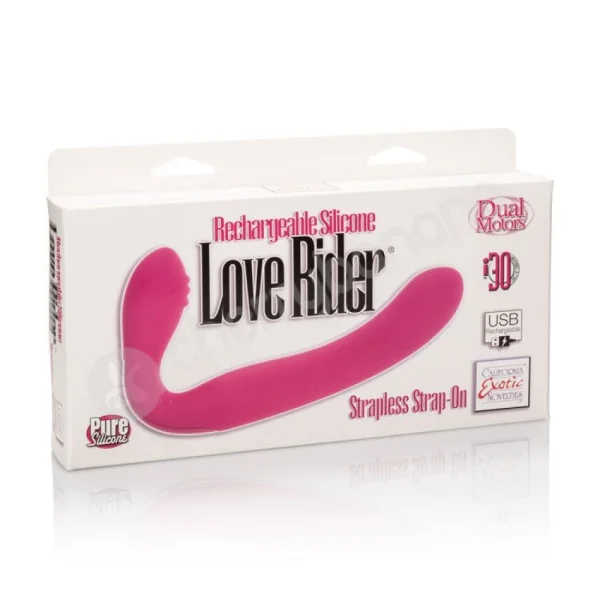Pink Rechargeable Love Rider Strapless Strap-on