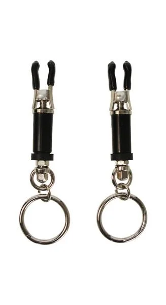 Adjustable Bondage Ring Barrel Nipple Clamps