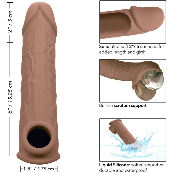 Performance Maxx Life-Like 8" Penis Extension By CalExotics - Chocolate