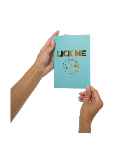 Lick Me...please! Greeting Card - Turquoise