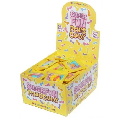 Super Fun Penis Candy 100 Piece p o p Display 3g Bags