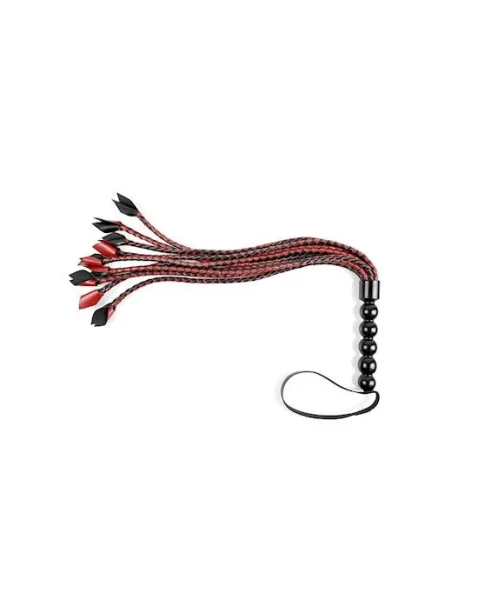 Saffron Braided Flogger - Black / Red