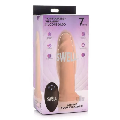 7x Inflatable And Vibrating Remote Control Silicone Dildo 7 Inch