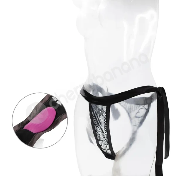 Svakom Edeny Vibrating Panties Purple Curved Vibrator With Black Tie-side Underwear