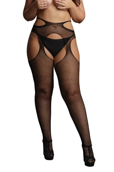 Le Désir Black Suspender Pantyhose With Strappy Waist — image 6 of 6
