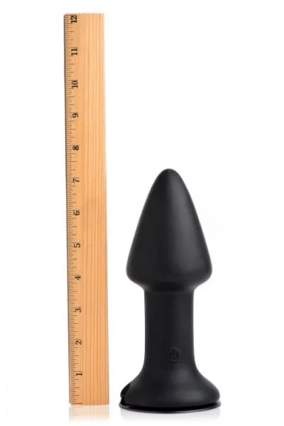 Mega Spade 10X Vibrating XL Silicone Plug Black — image 4 of 8