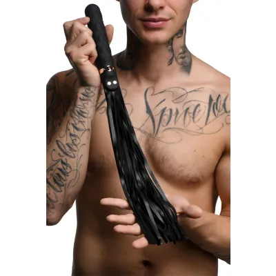 Master Series Vibra Lasher Vibrating Silicone Dildo Flogger