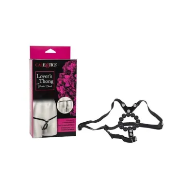Lover s Thong With Stroker Beads Black Os