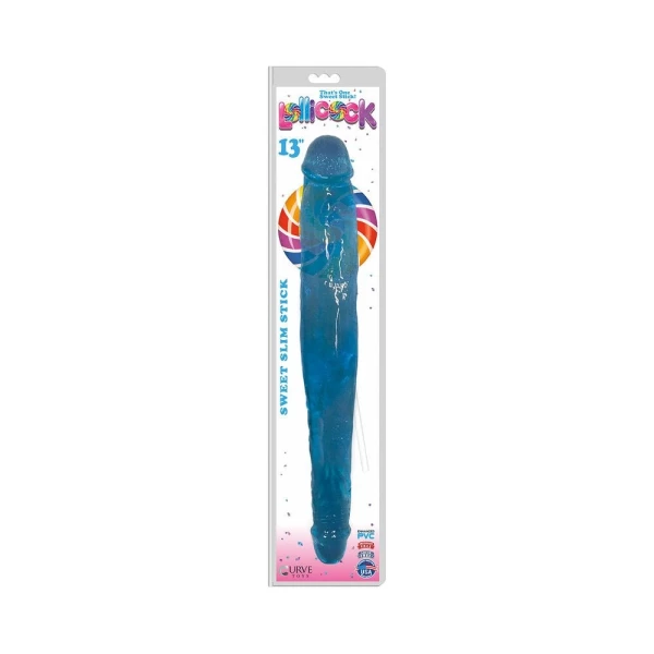 Lollicock 13 inches Sweet Slim Stick Double Dildo Blue — image 4 of 4