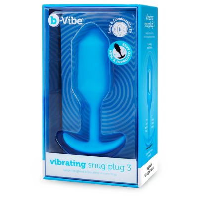 B vibe Vibrating Snug Plug 3 Blue