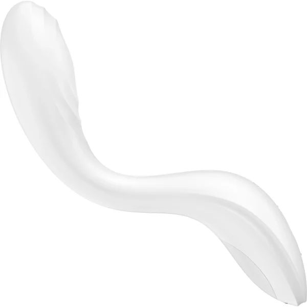 Satisfyer Rrrolling Pleasure Silicone Rechargeable Waterproof 12-Function G-Spot Vibrator - White