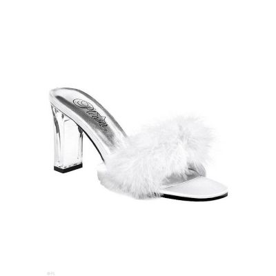 Pleaser Luxe White Marabou 3 1 4 Heel Slippers