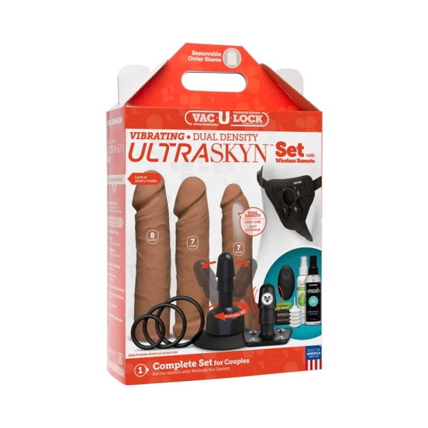 Vac-u-lock - Vibrating Dual Density Ultraskyn Set W/wireless Remote Caramel — image 12 of 13