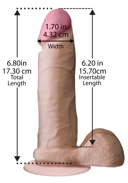 Doc Johnson The Realistic Cock UR3 6" - Vac-U-Lock Compatible Suction Cup - Caramel