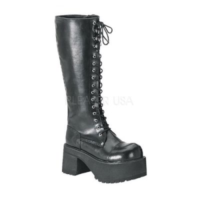 RANGER 302 3 1 2 Goth Punk P F Blk Pu Knee BT W Side Zipper