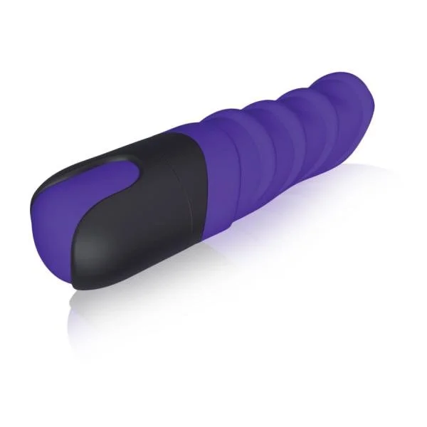 Vibratissimo Tre Ribbed Stick Purple/Black Vibrator