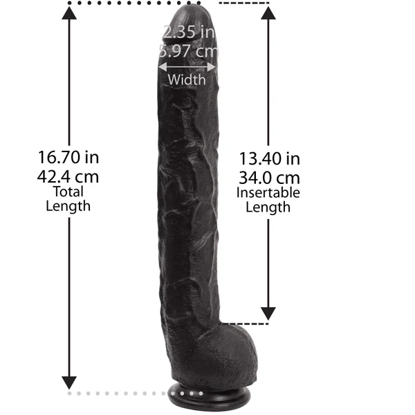 Dick Rambone Cock - 17 Inch - Black - Bulk — image 7 of 9