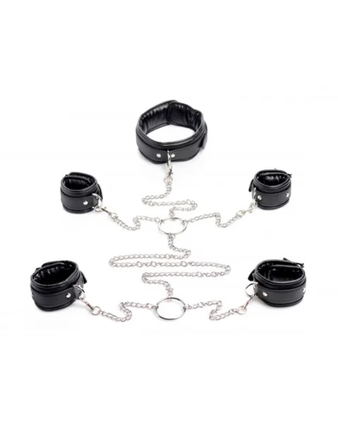 Strict Slave Bondage Shackle Set Black