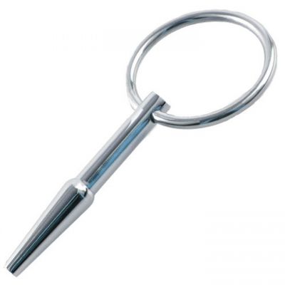 Torment Stainless Steel Through Hole Penis Plug 6cm