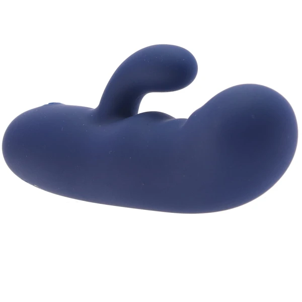 Cashmere Silk Duo Rechargeable Waterproof Silicone Rabbit Vibrator By CalExotics - Blue