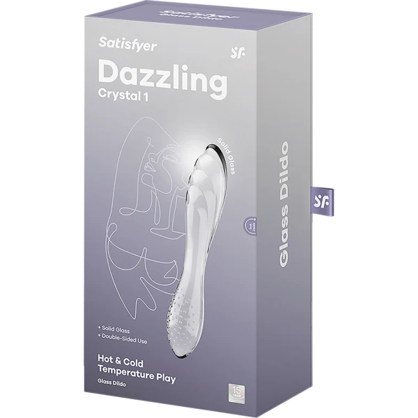 Satisfyer 7.25" Dazzling Crystal 1 Double-Sided Glass G-Spot Dildo - Clear