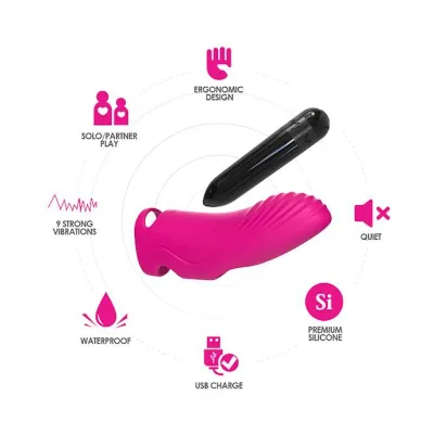Aurora Finger Vibrator Pink 4 6 Inch