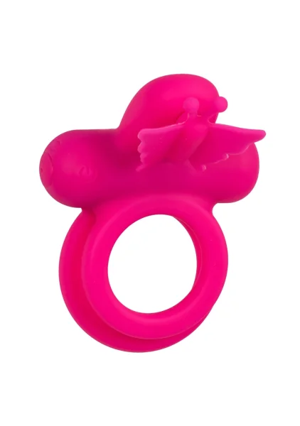 Silicone Rechargeable Dual Butterfly Couples Vibrating Cock Ring By CalExotics - Pink