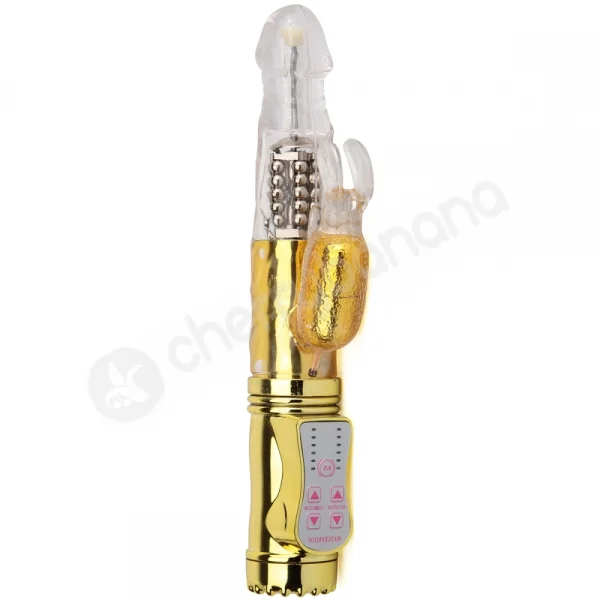 Cherry Banana Love Bunny 15 Function Gold Rabbit Vibrator
