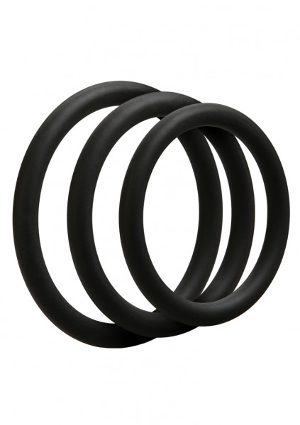 3 C-Ring Set - Thin - Black - Vibrating Cock Ring