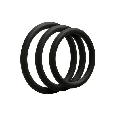 3 C Ring Set Thin Black Vibrating Cock Ring