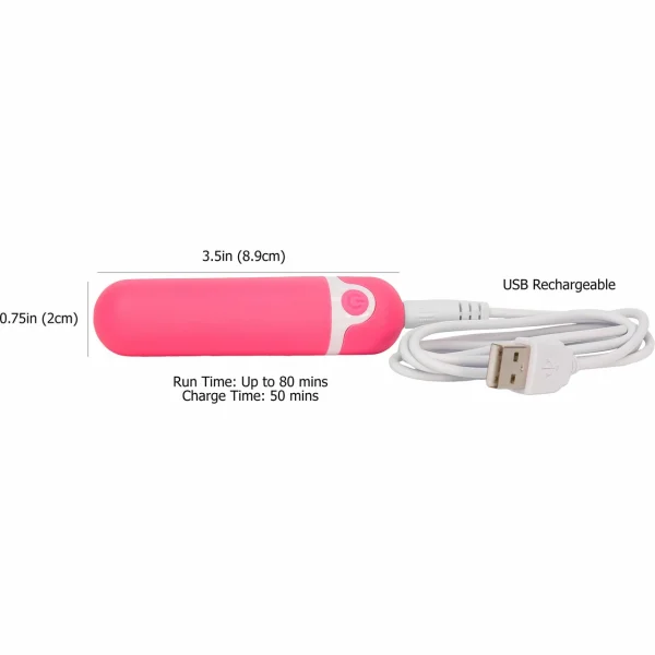 Wonderlust Purity Powerful Rechargeable Silicone Bullet Vibrator - Pink