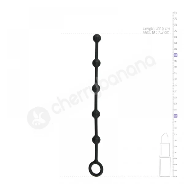 Easytoys Black Small Ribbed Anal Beads