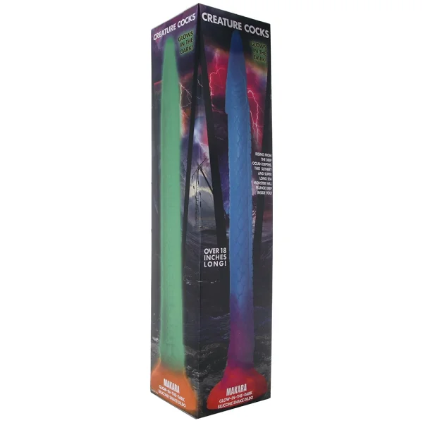 Makara Glow-In-The-Dark Snake 18.25" Silicone Suction Cup Dildo By Creature Cocks