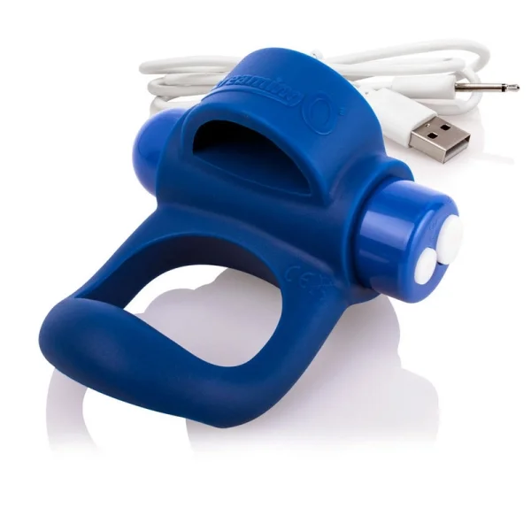 Charged You-Turn Plus Vibrating Silicone Cock Ring By Screaming O - Blueberry