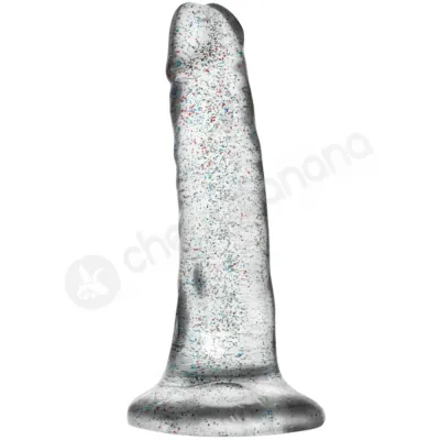 Naturally Yours Clear Glitter Dildo With Suction Cup Base