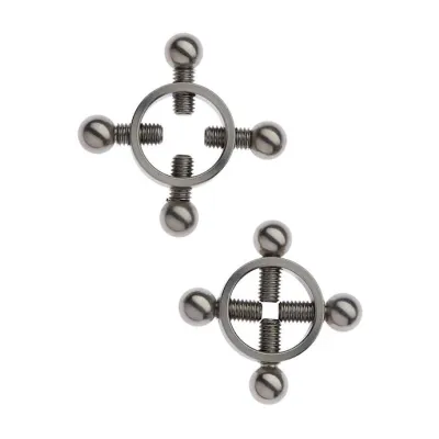 Kink Range Ball And Cross Nipple Clamps Silver