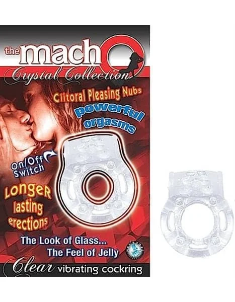 The Macho Crystal Collection Vibrating Cock Ring (clear)