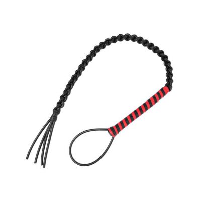 Braided Silicone Flogger Red